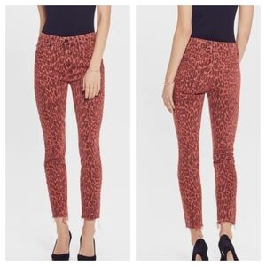 Women’s Red Leopard Print Skinny Jeans